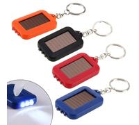 MODOAO 4 Pack Mini LED Keychain Torch Portable Solar Powered Flashlight 3 Beads High Brightness Emergency Lights