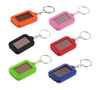 MODOAO 6 Pack Mini LED Keychain Solar Torch 3 Beads High Brightness Emergency Lights