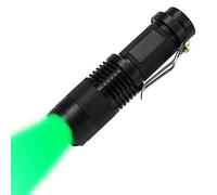 MODOAO Green Light LED Flashlight, Super Bright, Adjustable Focus,4 Lighting Modes,Long Battery Life,Waterproof,Compact Pocket Size for Power Cuts,Emergency,Camping,Hiking,Outdoor,Night Fishing