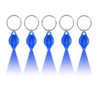 MODOAO LED Mini Torch - 5 Pack Blue Light Keychain Flashlight, Multifunctional Emergency Light for Camping, Hiking, Traveling, Outdoor