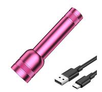 MODOAO LED Rechargeable Torch, High Lumen Flashlight, Extremely Bright with 3 Modes, Zoomable Mini Torch with Long Running Time, Waterproof Torch Light for Camping, Fishing, Emergency Outdoors (Pink)