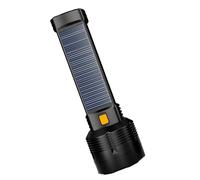 MODOAO Led Solar Flashlight,Multi Function Ultra Bright Flashlight,Handheld USB Rechargeable Flashlights with Side Light for Survival Emergencies Camping (1)