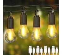 MODOAO Rechargeable LED Camping Light, 4 Pack Outdoor Camping Hanging Type-C Charging Retro Bulb Light, 3 Lighting Modes Waterproof LED Tent Light, Hanging Camping Lamp for Hiking, Fishing, Emergency