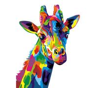 Modojuny Paint by Numbers Kits for Adults & Kids - DIY Painting by Numbers Kits with Acrylic Paints, Pre-Printed Canvas & Brushes - Gift & Wall Decor - 12x16inch Giraffe - Without Frame - Age 9+