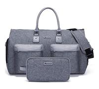 Modoker Convertible 2 in 1 Garment & Toiletry Bag for Men & Women Travel, Multi-Function Suit Bag, Grey