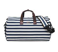 Modoker Convertible Garment Bag with Toiletry Bag, Carry on Garment Duffel Bag for Women Men - 2 in 1 Hanging Suitcase Suit Travel Bags, Blue Stripe, 45L US,
