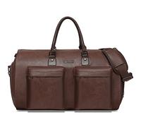 Modoker Convertible PU Leather Garment Bag, Carry-On Travel Duffel