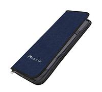 Modoker Mens Gift Tie Case for Travel Necktie Carrier Organizer Bag Storage Cufflinks and Suit Accessories, Blue, one Size fit All, Zipper Tie