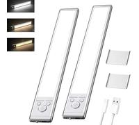 Modolight Intelligent Light, Modolight Intelligent Motion Sensor Light,Punch-Free Smart Sensor Magnetic Rechargeable LED Lights,Three-Color Adjustable Self-Adhesive Light for Closet,Hallway (2pcs)