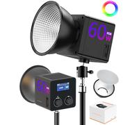Modolight Studio Light, Ultra-Bright Smooth Dimmable 60W RGB Studio Light, 24 Modes LED Photography Video Light for Photo Studios, Video Recording, Camera Portrait, Live Streaming (3 Pcs)