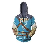 MoDoo Game Zelda Cosplay Hoodie Halloween Midna Costume 3D Zip Up Jacket for Unisex - - S