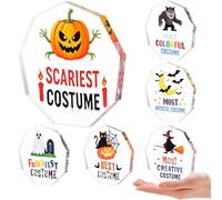 MoDooris 6 Pcs Halloween Acrylic Trophies, Nonagon Costume Contest Awards