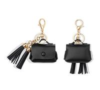 MODOS LOGICOS Charging Case Cover for Apple Air Pods Pro, Genuine Leather Case with a Couple of Drooping Tassels for Apple AirPods Pro 1st (2019) / AirPods Pro 2nd (2022) Charging Case - Black