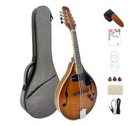 ModouString A Style Mandolin Instrument, Mahogany Acoustic Electric Mandolin 8 String Sunburst Full Kit for Beginner with Bag,Strings