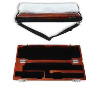 ModouString Flute Case Cover Bag with Adjustable Strap flute Storage Box with Velvet Inside Solid wood Durable Lightweight (17 hole,red)