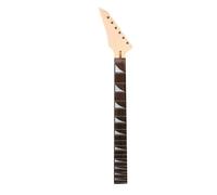 ModouString Maple Guitar Neck Reversed Head 22 fret 25.5 inch for Jackson Style Rosewood Fretboard Shark Fin Bolt on heel, white