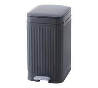 Modovo 7L Slim Pedal Waste Bin - Modern Narrow Plastic Dustbin with Soft Press Lid & Foot Pedal - Compact Bathroom Bedroom Kitchen Office Rubbish Bin - Space Saving Corner Trash Can (Grey)