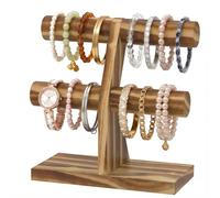 MODOWEY Bracelet Stand Holder Bangle Display for Selling, 2 Tier Rustic
