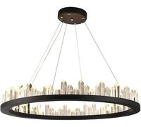 Modren Clear LED K9 Crystal Chandelier Ceiling Light Fixture Pendant Lamp for Dining Room Bedroom Livingroom,Diam800mm