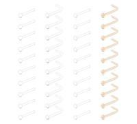 MODRSA 18g-20g Septum Rings & Studs - Clear Plastic Septum Retainer, Daith & Hoop Ear Plugs for Work/Surgery - Plastic, Helix, Tragus, Lip Piercing Retainers, Plastic, plastic