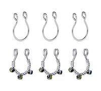 MODRSA 20G Fake Nose Rings Hoop Stainless Steel Nose Lip Rings Septum Piercing Jewelry for Women Men Nostril Piercing 6PCS
