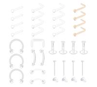 MODRSA Clear Earrings Plastic Earrings for Sports 16g Clear Cartilage Earrings Stud Plastic Helix Tragus Earring Medusa Monroe Piercing Retainer Clear Lip Rings Labret Retainers for Work Surgery