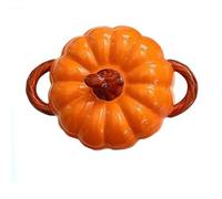 MODRYER 500ML Cute Bowl, Pumpkin Ceramic with Lid, Microwave Dishwasher Safe Dessert Or Soup with Handle, Decor Dinnerware for Thanksgiving Halloween Party