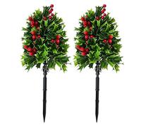 MODRYER Artificial Garden Shrub 45cm, Faux Bush Plant With Ground Stake