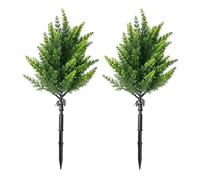 MODRYER Artificial Garden Shrub 45cm, Faux Bush Plant With Ground Stake