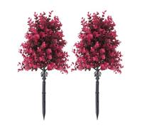 MODRYER Artificial Garden Shrub 45cm, Faux Bush Plant With Ground Stake