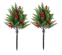 MODRYER Artificial Garden Shrub 45cm, Faux Bush Plant With Ground Stake