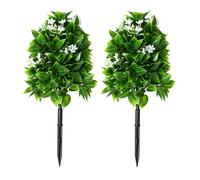 MODRYER Artificial Garden Shrub 45cm, Faux Bush Plant With Ground Stake