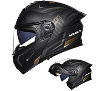 MODRYER Full Face Flip Up Motorcycle Helmet ECE Motocross Helmets With Dual Visor Unisex Adult Teen Street Dirt Bike Helmet For ATV, Off-road Riding, MX Racing, Quad Bike,Gold-3XL/63~64cm