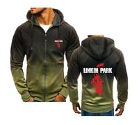 MODRYER Mens Casual Hoodies For Linkin Park Zip Jackets Tops Hooed Pullover Sweatshirts For Men Youth Hoody Sportswear Windproof Long Sleeve Coats With Pockets,B-Adults/L