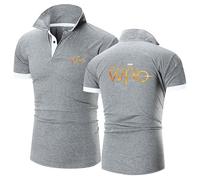 MODRYER Men's Classic Short Sleeve Summer Polo Shirts For Doctor Who Breathable Quick-drying Golf Shirt Moisture Wicking Casual Sports T-shirts Tops,Grey-L