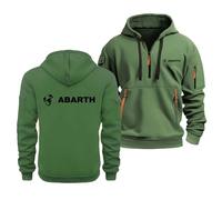 MODRYER Men's Fleece Pullover Hoodie For ABA-RTH 1/4 Zip Hooded Sweatshirts Tops Warm Long Sleeve Logo Sweat Hood Soft Comfy Spring Autumn Jumpers With Pocket,Grass Green-5x_l