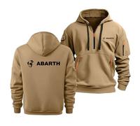 MODRYER Men's Fleece Pullover Hoodie For ABA-RTH 1/4 Zip Hooded Sweatshirts Tops Warm Long Sleeve Logo Sweat Hood Soft Comfy Spring Autumn Jumpers With Pocket,Khaki-m