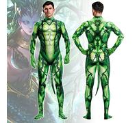 MODRYER Mens Halloween Costume Animals Printed Cosplay Bodysuit Christmas Theme Party Masquerade Jumpsuit Kids Adults Carnival Fancy Dress Suit With Tail,Frog-Adults/L