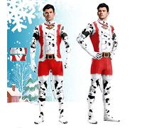 MODRYER Mens Halloween Costume Animals Printed Cosplay Bodysuit Christmas Theme Party Masquerade Jumpsuit Kids Adults Carnival Fancy Dress Suit With Tail,Dalmatian-Kids/2XL