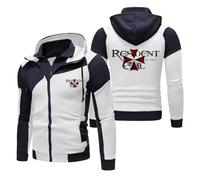 MODRYER Men's Hooded Sweatshirt For Resident Fleece Pullover Hoodies For Evil Zipper Jumper Sweater For Umbrella Warm Thick Winter Jacket Coats Sportswear,White-3XL