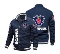 MODRYER Men's Jacket For SCANIA Lightweight Spring Sweatshirt Bomber Jackets Warm Long Sleeve Windbreaker For SCANIA Casual Business Coats Youth Boys Zipper Jackets,Blue-3XL