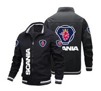 MODRYER Men's Jacket For SCANIA Lightweight Spring Sweatshirt Bomber Jackets Warm Long Sleeve Windbreaker For SCANIA Casual Business Coats Youth Boys Zipper Jackets,Black-4XL