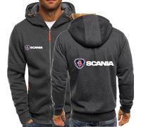 MODRYER Men's Jackets Hoodies For SCANIA Thermal Windproof Sweatshirt Hooded Jacket Winter Thicken Coats With Hood Softshell Windbreaker Jackets,Grey-XL