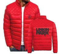 MODRYER Men's Lightweight Puffer Jacket For Linkin Park Warm Winter Coat Padded Quilted Jackets Windproof Down Jackets Ski Snow Coats With Zip Pockets,Red-XL