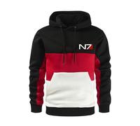 MODRYER Mens Pullover For Mass Effect N7 Printed Hoodies Top Youth Adults Hooded Sweatshirt Long Sleeve Fleece Hoody Running Sports Jumper Tracksuits Tops,A-XL