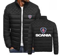MODRYER Mens Winter Jackets For SCANIA Warm Puffer Jacket Quilted Insulated Jacket Snow Ski Coat Outdoor Down Jackets For Skiing Running Traveling Hiking Golf,Black-XL