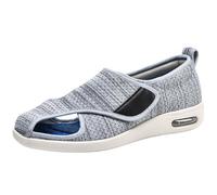 MODRYER Women's Summer Breathable Mesh Sandals Adjustable Strap Air Cushion Sneakers - Lightweight Non-Slip Fish Mouth Shoes For Wide Feet Swollen Feet, Light Gray-37 EU