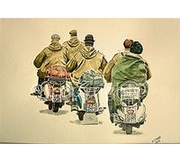 Mods In Clacton Vespa's & Lambretta's Scooters 1960's Metal Sign
