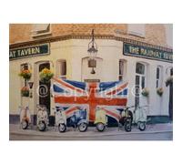 Mods Meet London Pub Vespa's & Lambretta's Nostalgic 1960's Metal Sign