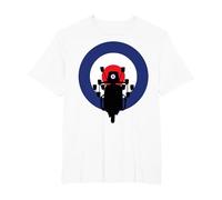 MODs Scooter on Roundel Target T-Shirt, Men's Big and Tall, White, 5X Tall